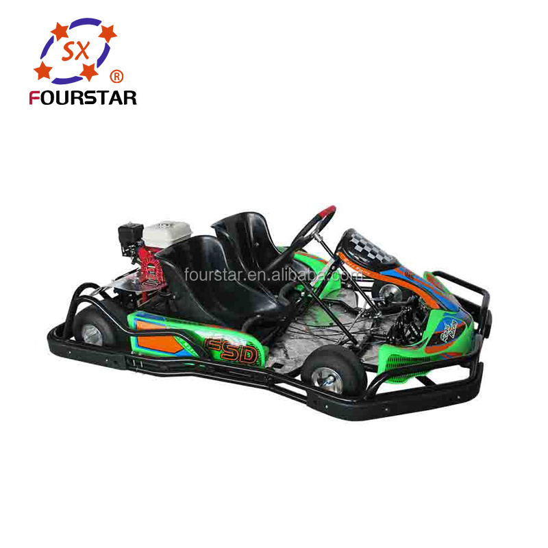 Adults racing go carts