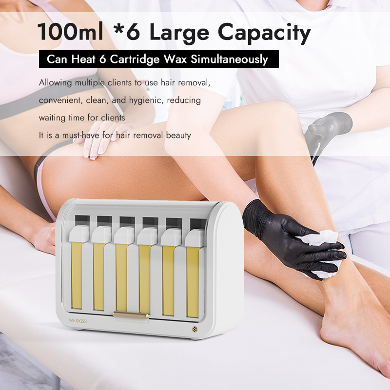 6 In 1 600ml Capacity Depilatory Cartridge Roll On Wax Heater Machine Professional Hair Removal Cartridge Soft Wax Warmer