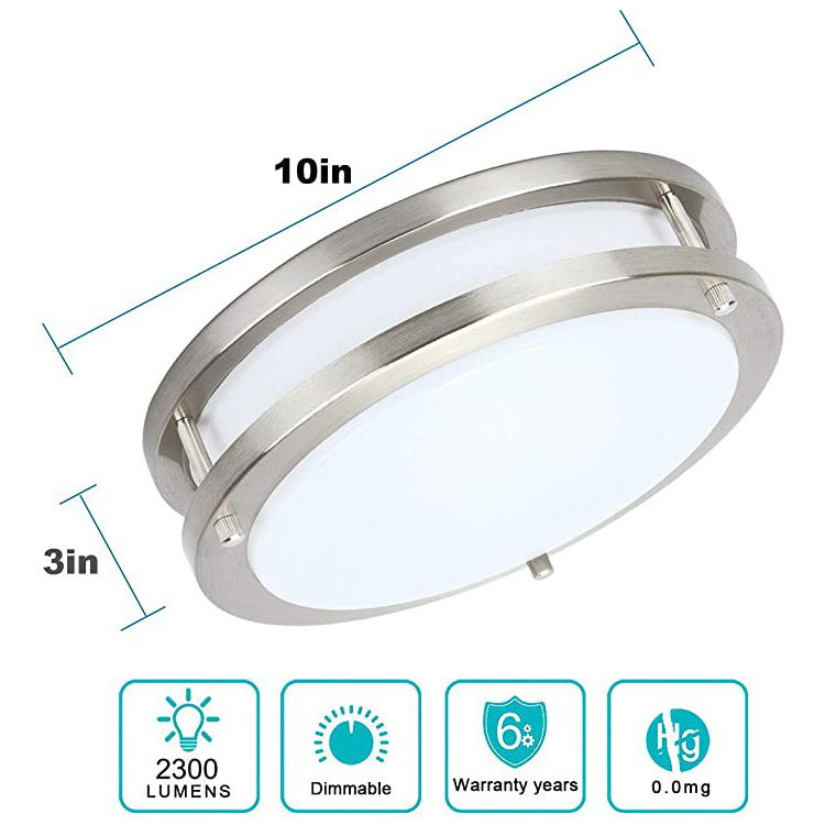 Dimmable LED Ceiling Light Fixture 24W Flush Mount Ceiling Lights for Bedroom, Bathroom 3000K Super Bright 2200LM