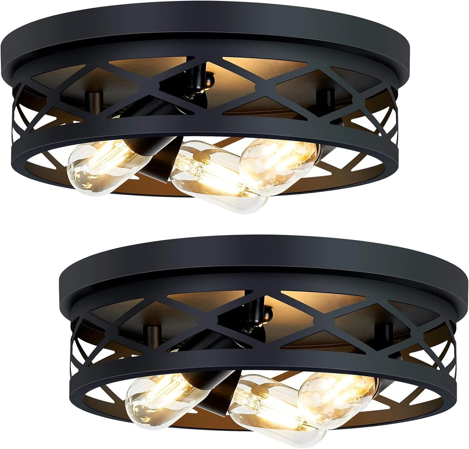 Ceiling Light Farmhouse Recessed Ceiling Lighting Suitable for Hallway Kitchen Living Room E26 Base 2 Piece Set