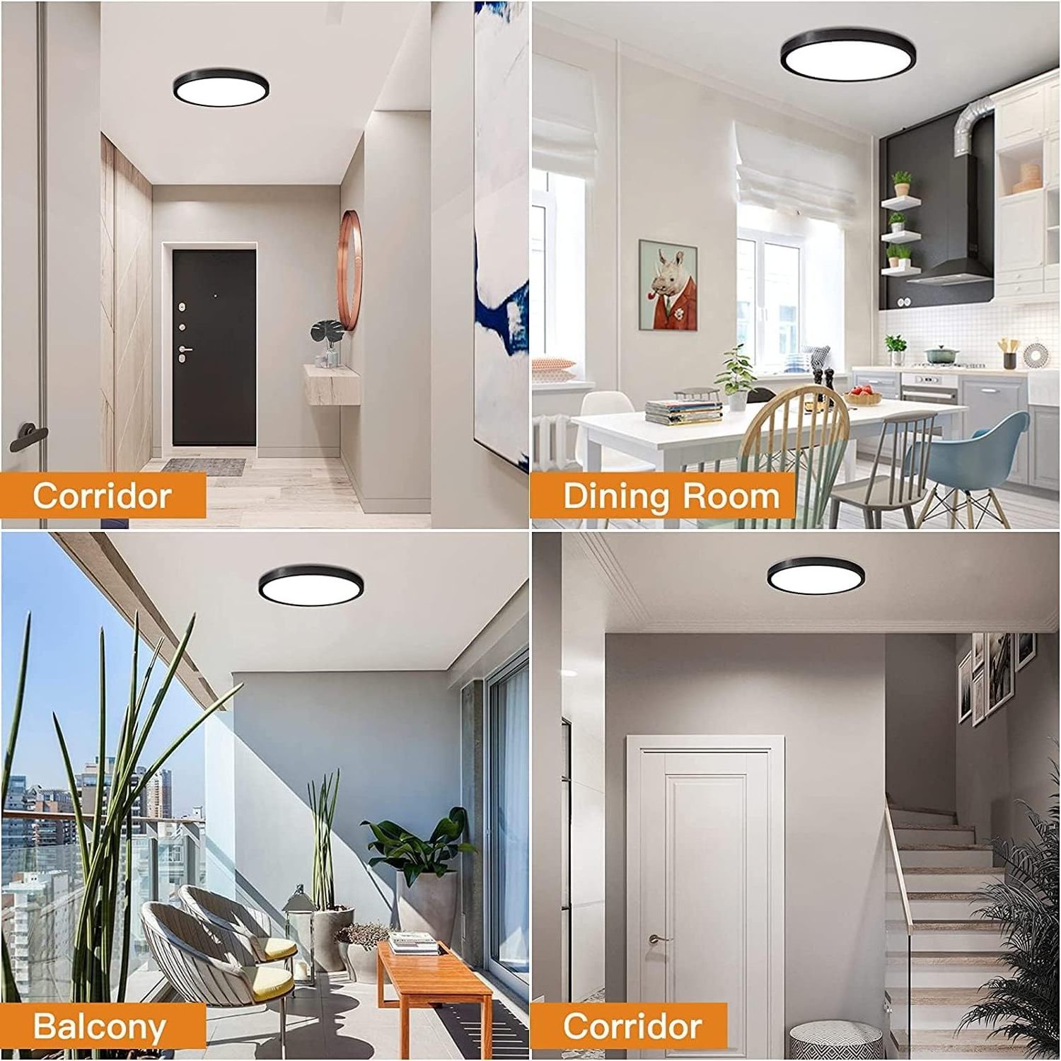 Recessed LED Ceiling Light Dimmable For Kitchen Staircase Porch Basement 2 Piece Set