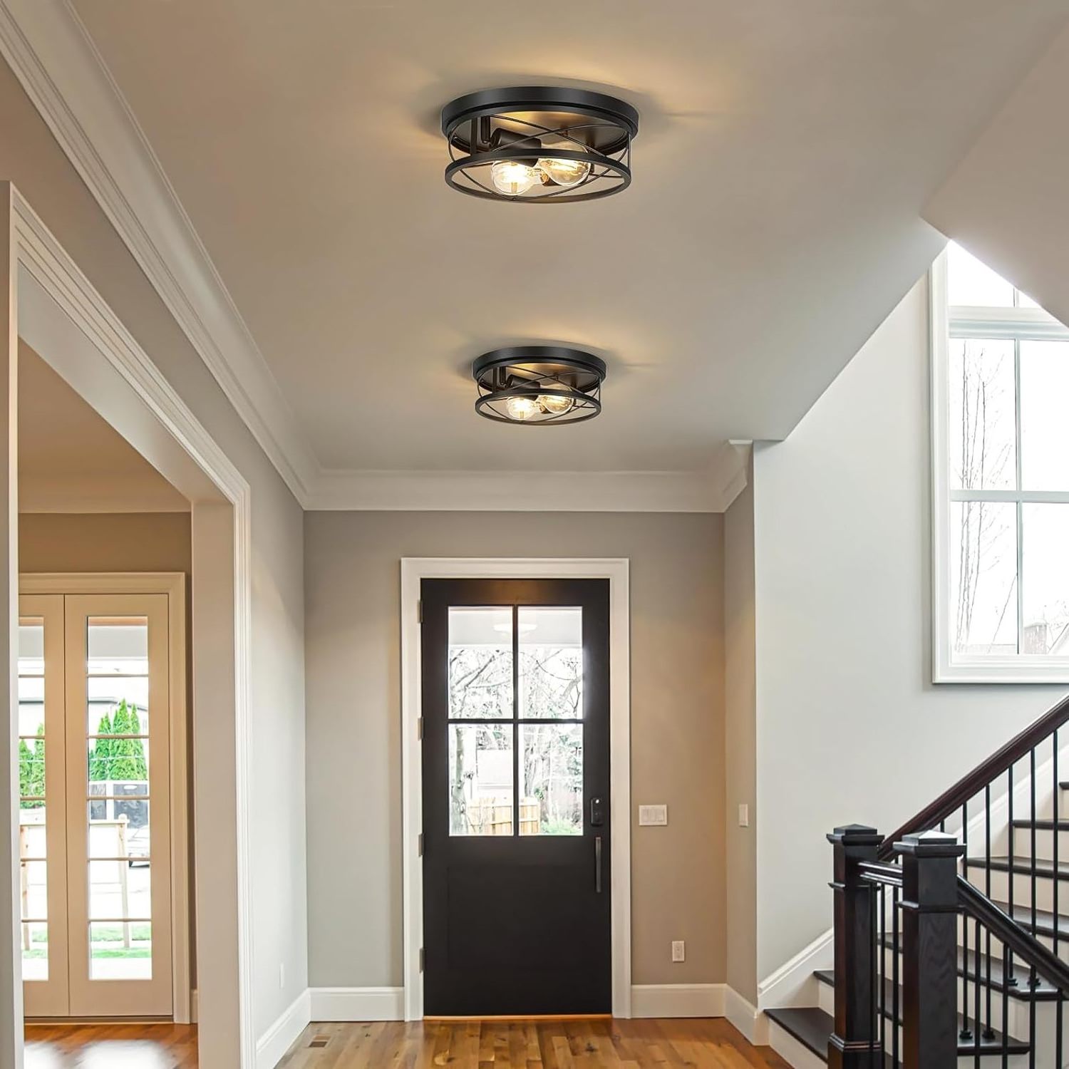 Farmhouse Ceiling Light 2 Piece Recessed Hallway Ceiling Lighting Suitable for Bedroom Hallway Kitchen