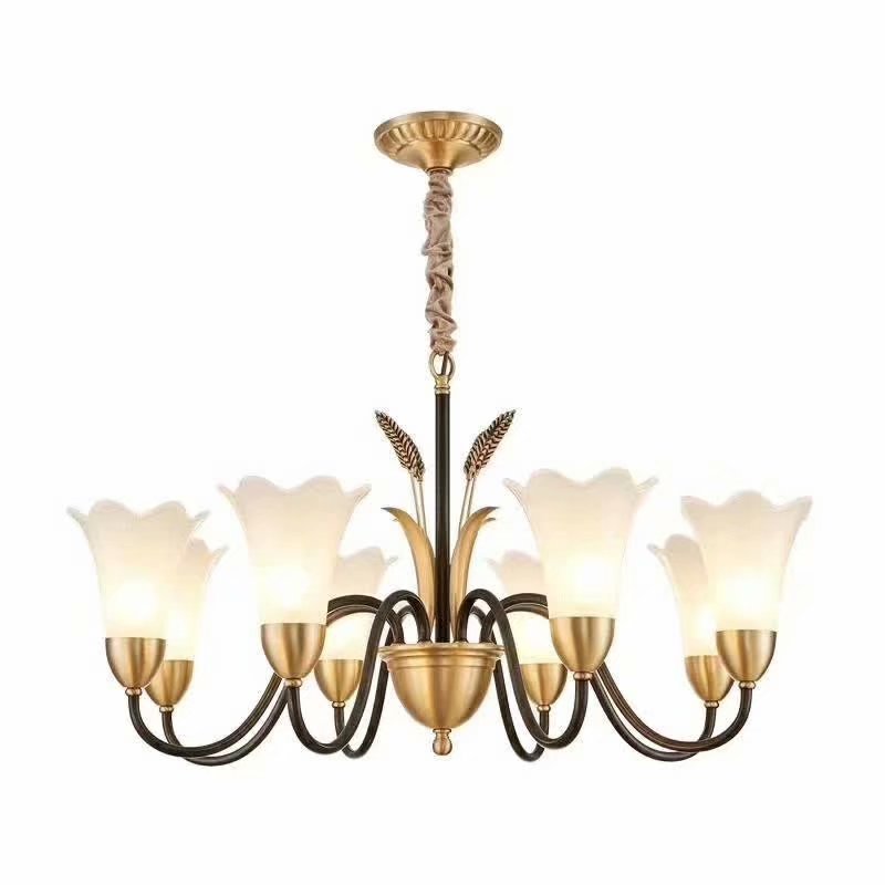 European single retro home decor gold Matte black finish E14 bulb holder chandelier