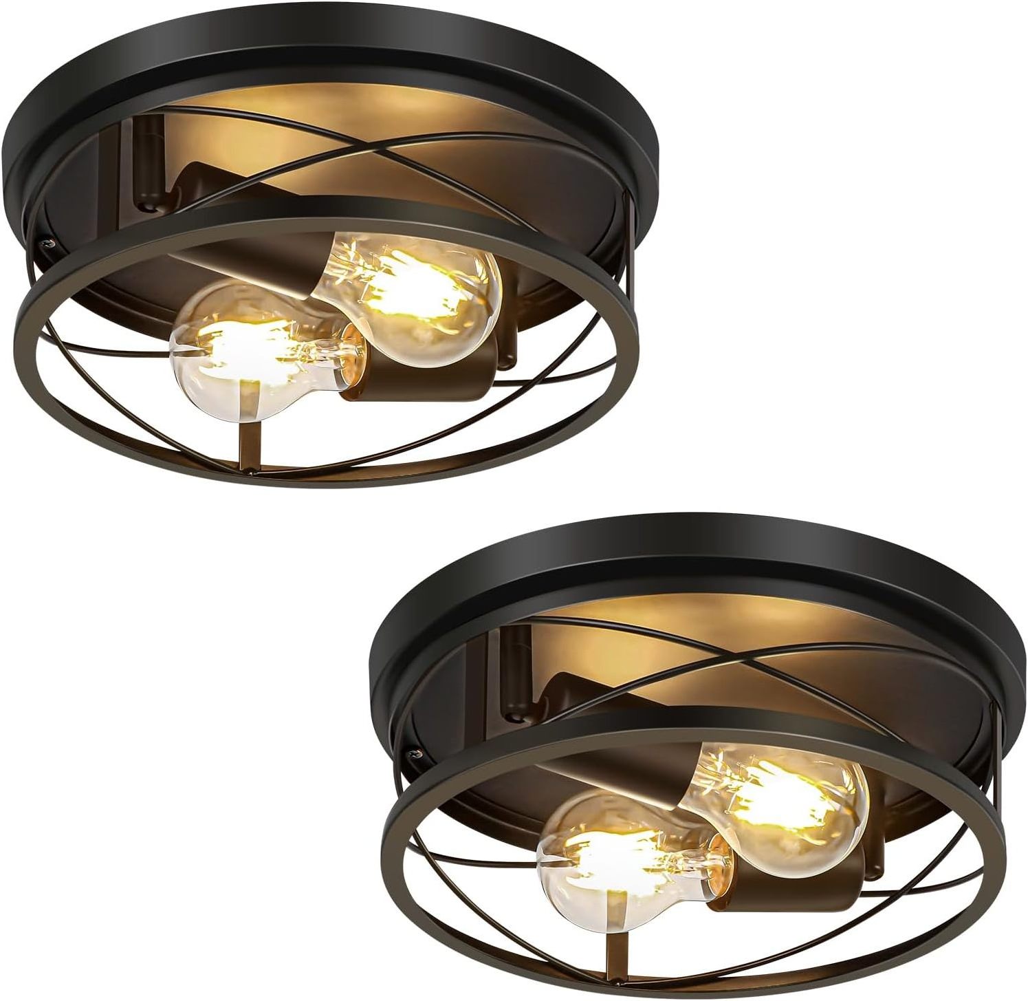 Farmhouse Ceiling Light 2 Piece Recessed Hallway Ceiling Lighting Suitable for Bedroom Hallway Kitchen