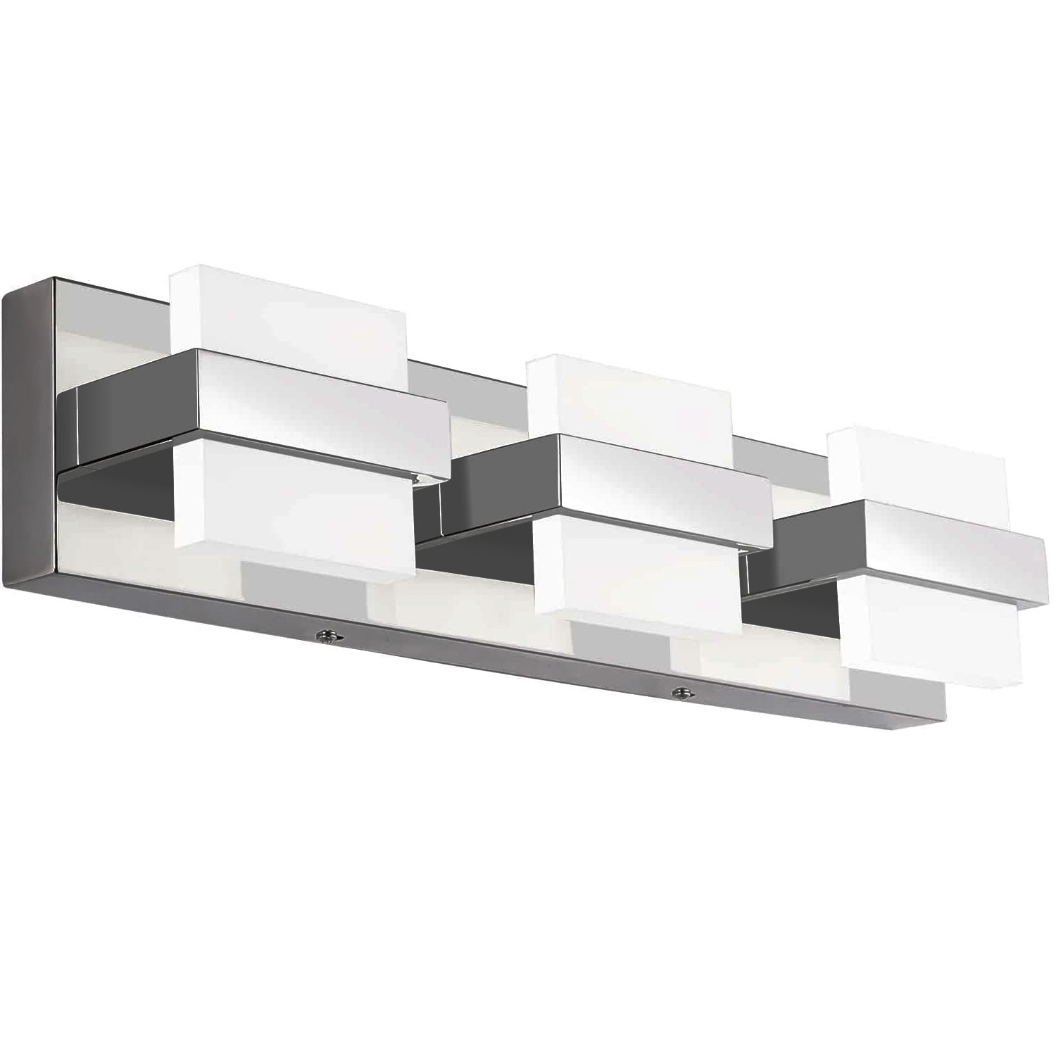 LED Modern Bathroom Vanity Light Fixtures 3 Lights Chrome Bathroom Wall Sconce Modern Acrylic Bathroom Wall Lighting