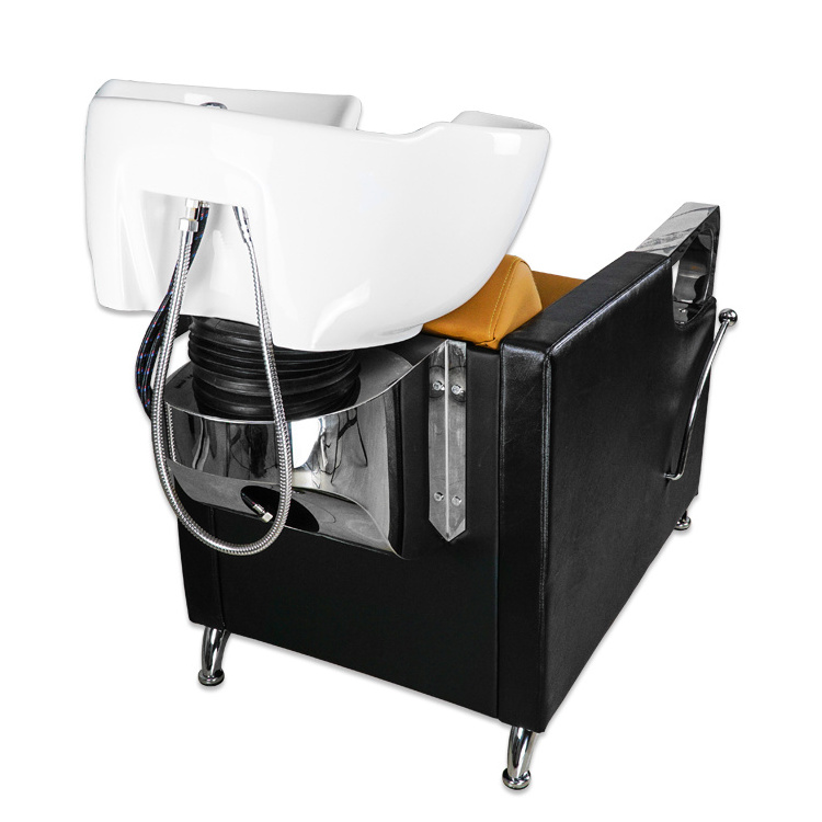 Shampoo Chair and Bowl for Salon Ceramic Basin Shampoo Bed Backwash Hairdressing Sink Chair for Spa Beauty Salon Equipment