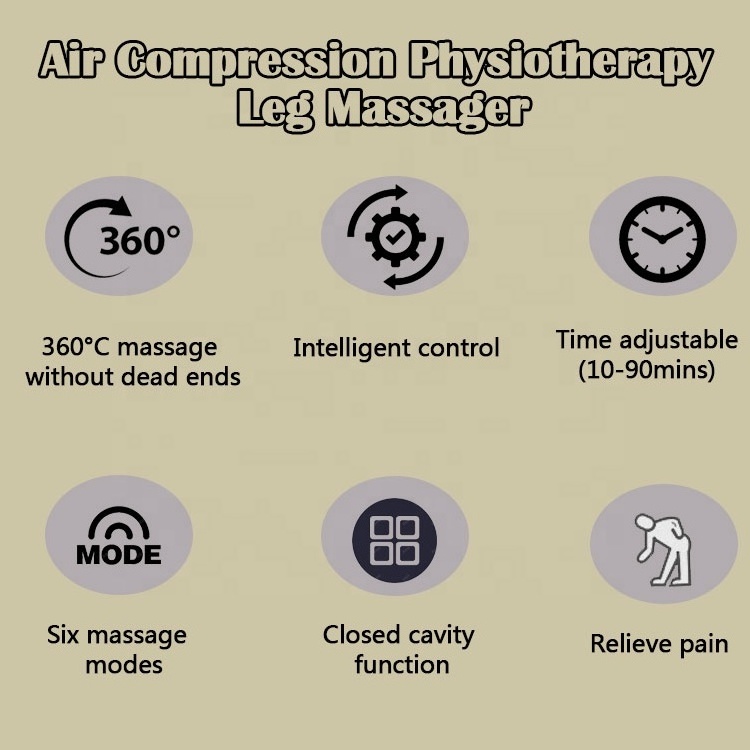 6 Chambers Air Compression Leg Massage Foot Leg Therapy System Massager Device