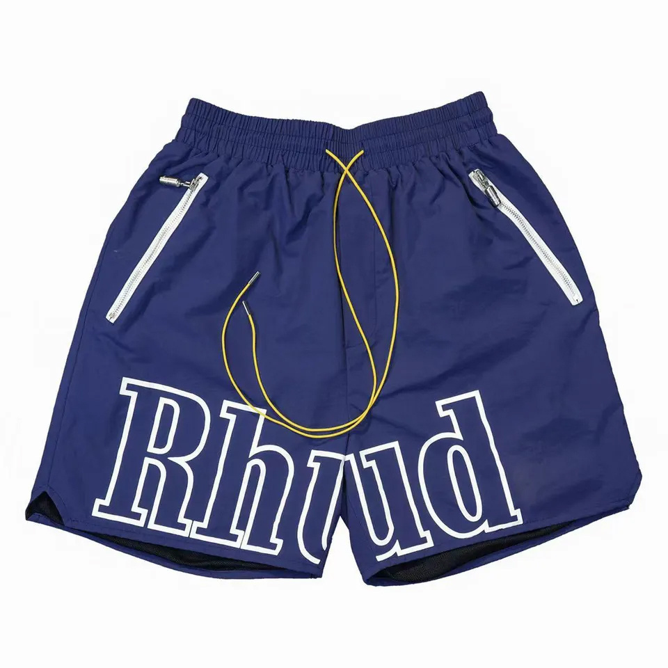 2024 Best Price RHUDE Different Col Side Zipper Custom Nylon Shorts Men / Shorts For Men Wholesale Swim Trunks Custom Shorts