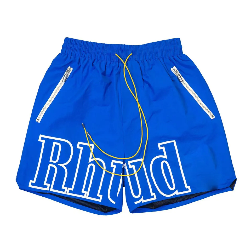 2024 Best Price RHUDE Different Col Side Zipper Custom Nylon Shorts Men / Shorts For Men Wholesale Swim Trunks Custom Shorts