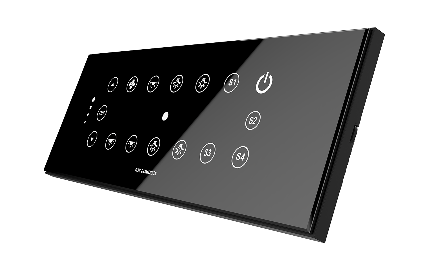 2023 Wifi Touch Switches black Glassy Series by fox domotics with 3 dimmer 4 light on off 1 fan  Wall Light Control System