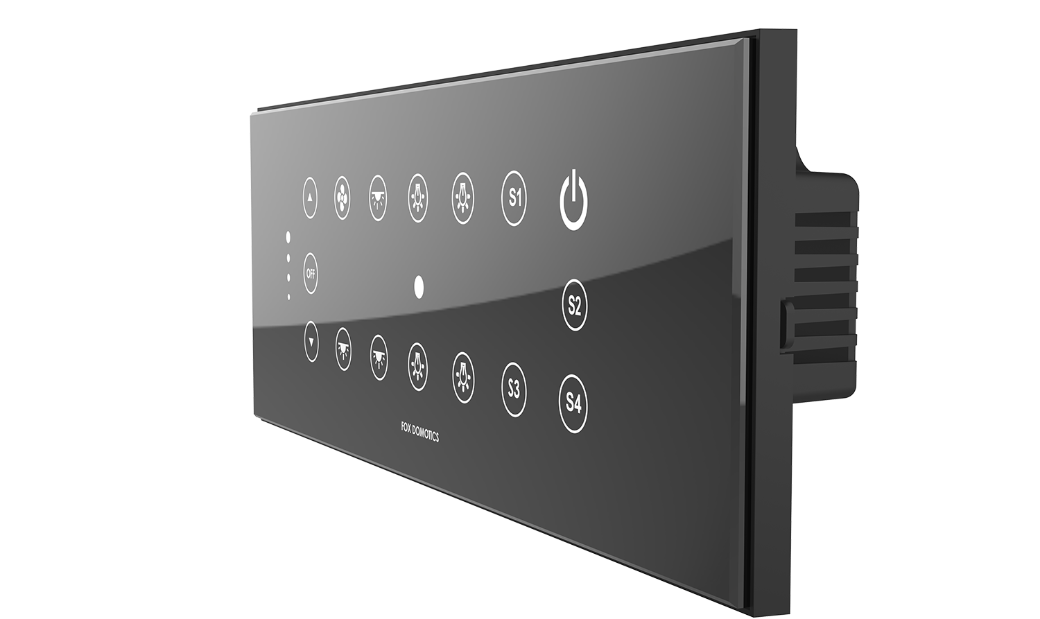 2023 Wifi Touch Switches black Glassy Series by fox domotics with 3 dimmer 4 light on off 1 fan  Wall Light Control System