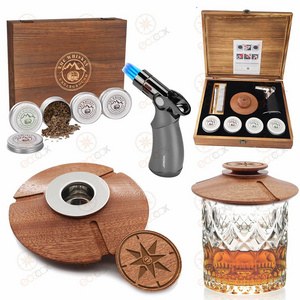 Bartending Cocktail Smoker Kit with Torch, 11cm Extra Large Size Cup Fitting, Double Screen Filter Whiskey Smoker