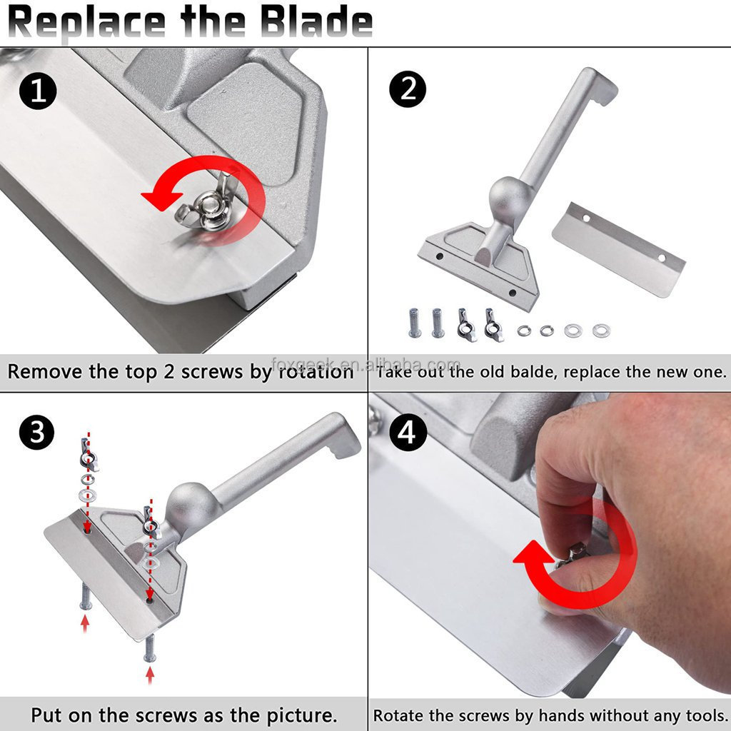 Heavy Duty Griddle Scraper Set with 5 Replacement Blades SS420 Casting Aluminum BBQ Grill Scraper Cleaning Kit Grill Accessories