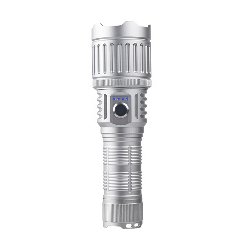 Zoomable White Torch Led Light Long Range Powerful Aluminum Alloy Tactical Laser Strobe Flashlight