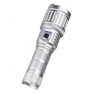 Zoomable White Torch Led Light Long Range Powerful Aluminum Alloy Tactical Laser Strobe Flashlight