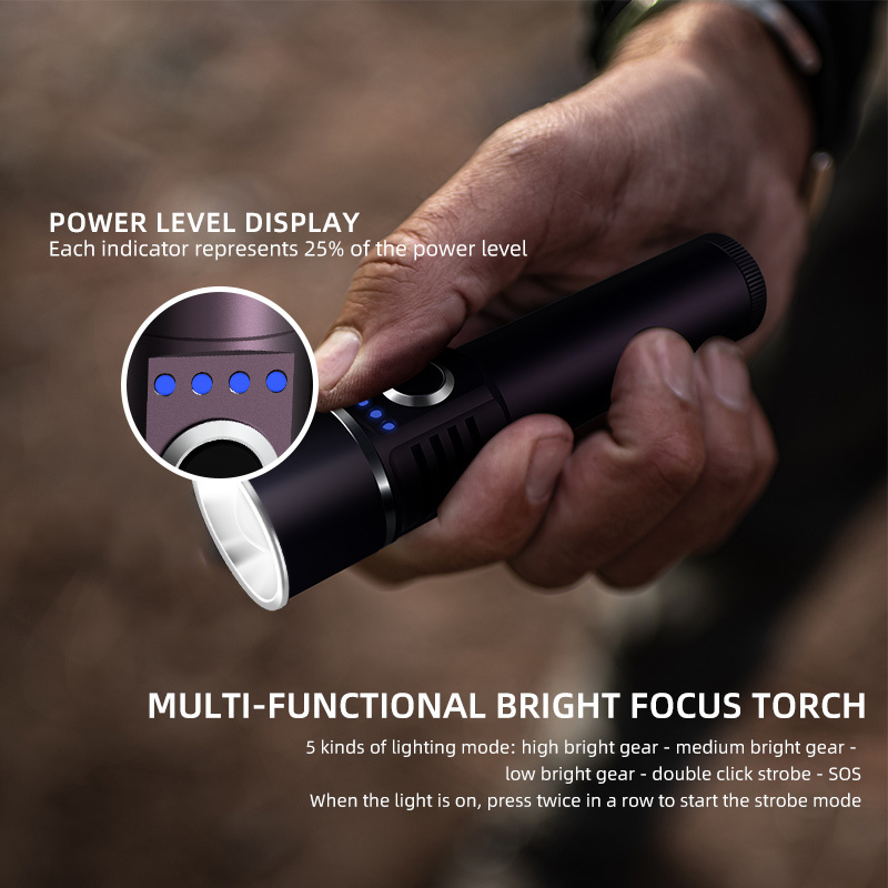 Foxhawk Multifunction MF-A5Z Power Banks Smart Military Camping Zoom Tactical Flashlight