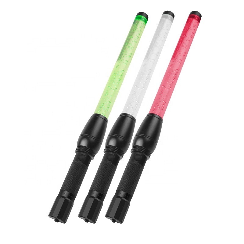 Multi-Functional Rechargeable Flashing Safety Led Red Green White Torch Sos Signal Traffic Baton