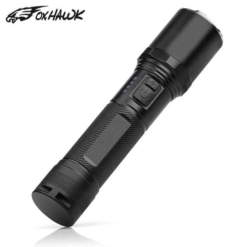 Foxhawk Custom Police J2 Rechargeable 18650 1101 Type Light Self Defensive Flashlight