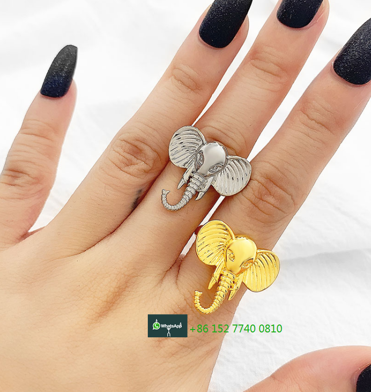 Real 925 Sterling Silver Lovely Elephant Rings For Women Animal Rings Girl Jewelry Cat Lover Gift