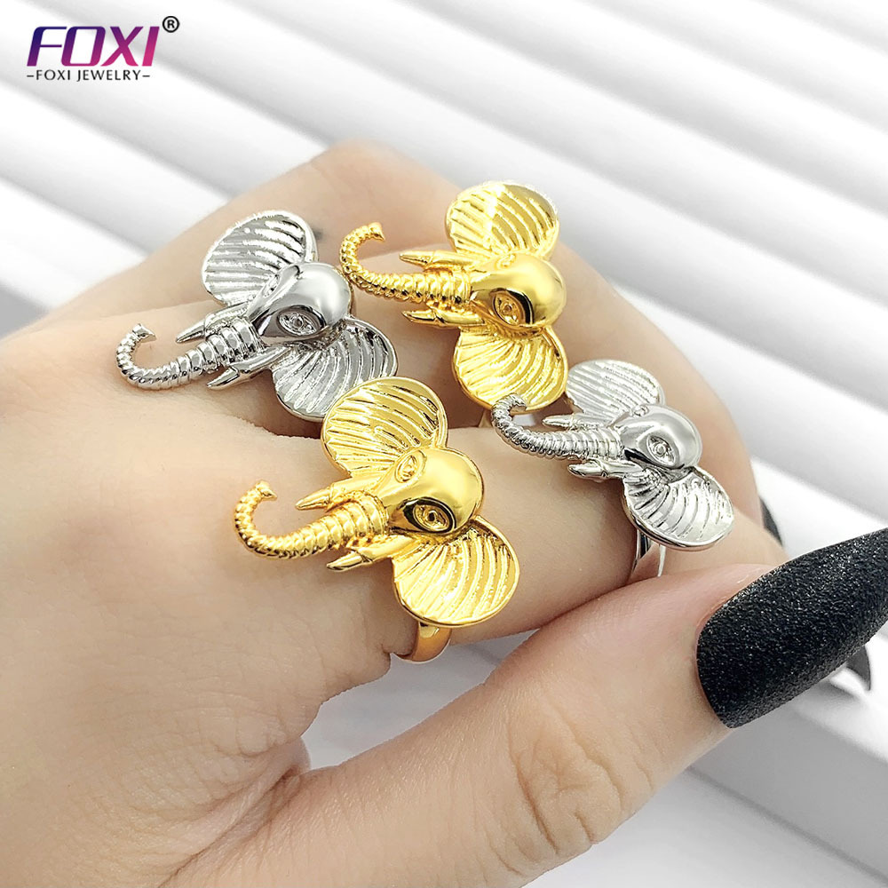 Real 925 Sterling Silver Lovely Elephant Rings For Women Animal Rings Girl Jewelry Cat Lover Gift