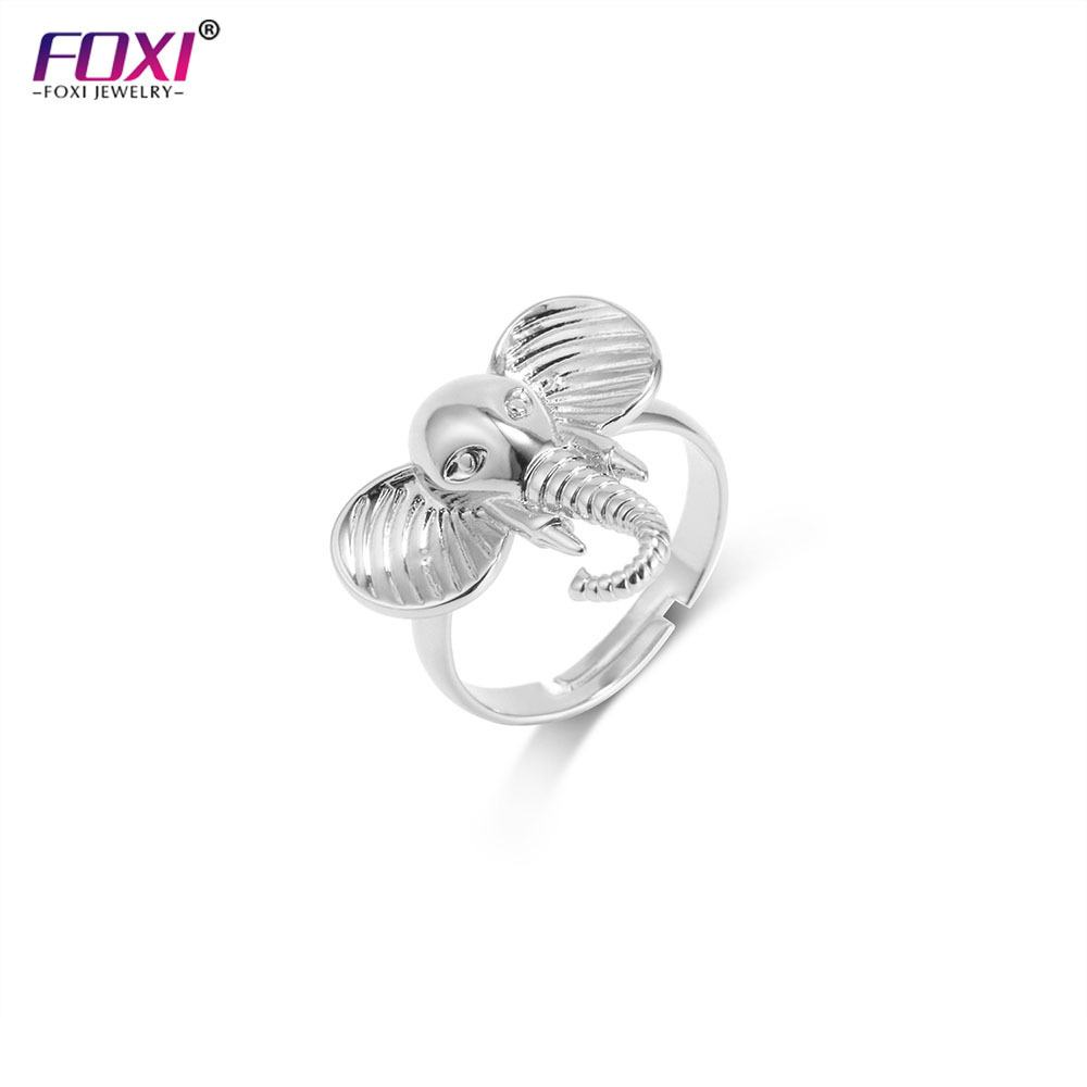 Real 925 Sterling Silver Lovely Elephant Rings For Women Animal Rings Girl Jewelry Cat Lover Gift