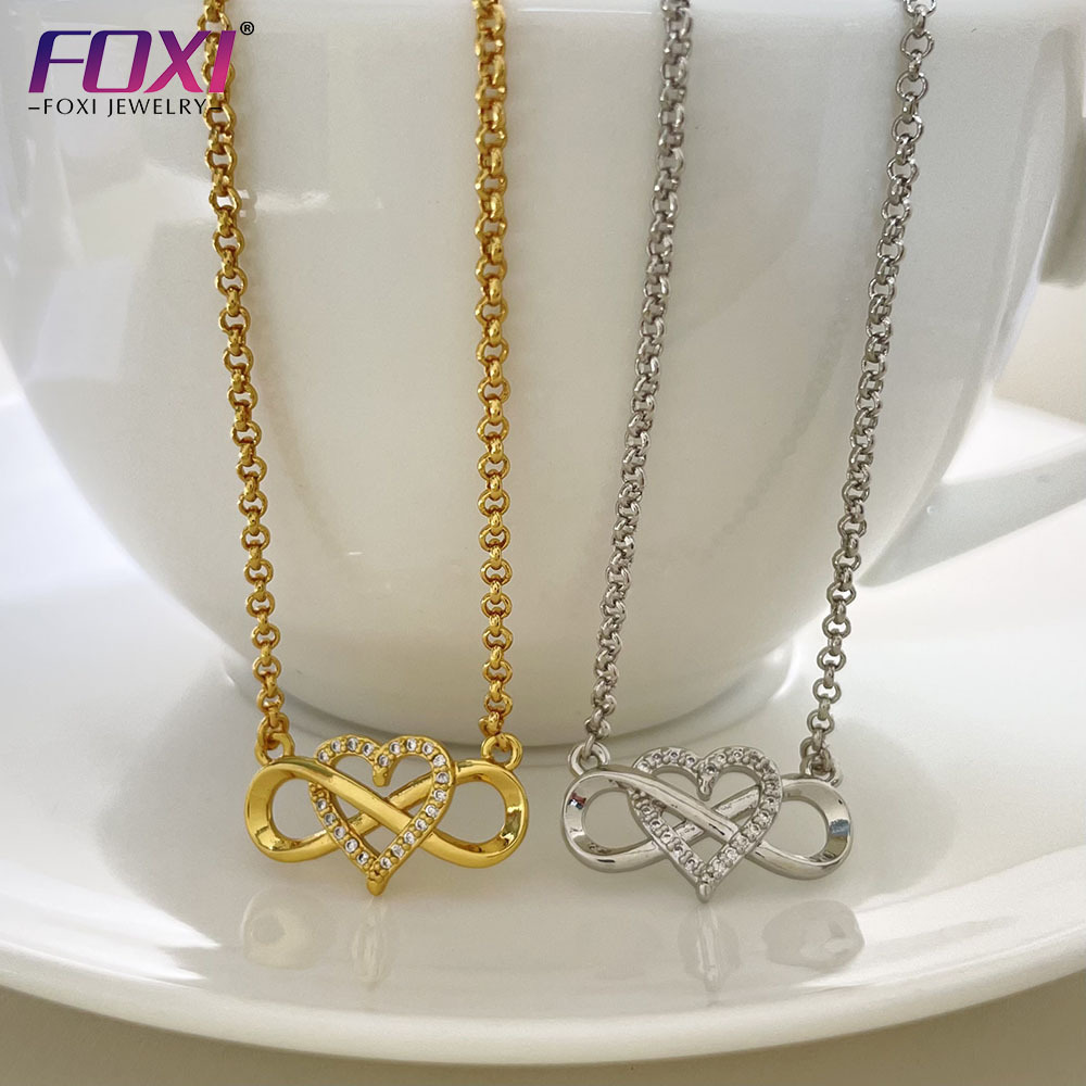 FOXI jewelry Wholesale 18K Gold plated Mother's Day Heart -shaped Pendant necklace