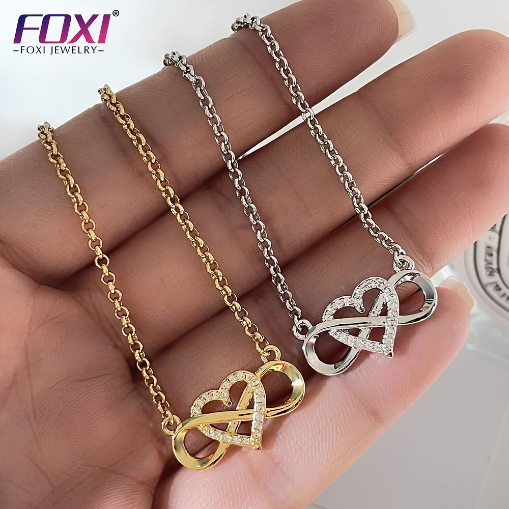 FOXI jewelry Wholesale 18K Gold plated Mother's Day Heart -shaped Pendant necklace