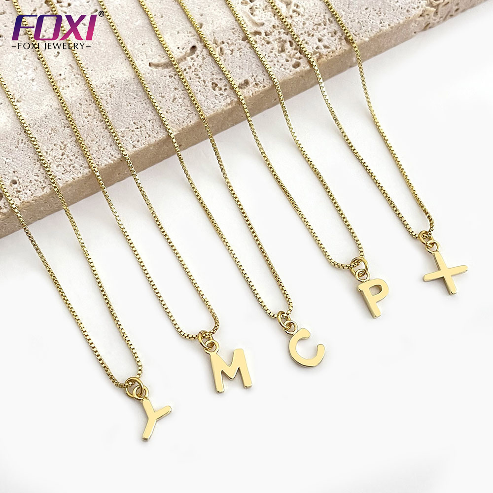 small fashion jewelry pendant stainless steel 18K gold plated letter initial necklace for women and kids