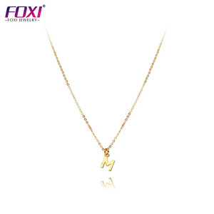 small fashion jewelry pendant stainless steel 18K gold plated letter initial necklace for women and kids