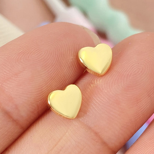 foxi jewelry IN stock jewelry Minimal cute 18k gold plated heart shape stud earrings for women