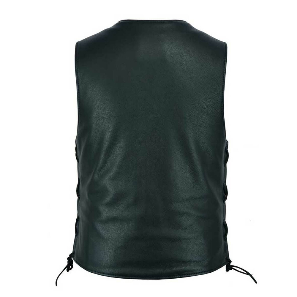 Top Quality Fashionable Outdoor Wear Motorcycle Leather Vest / New Style Lightweight Custom Best Sale Men Leather Vest