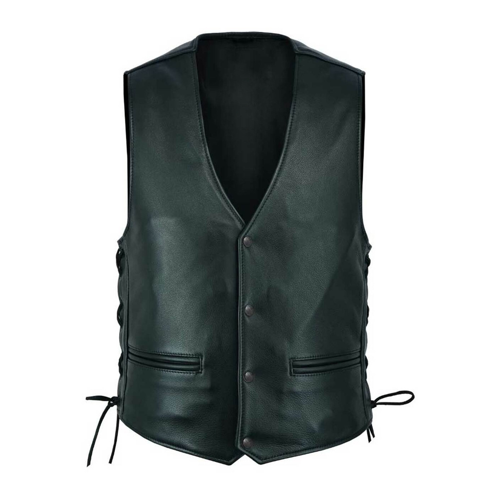 Top Quality Fashionable Outdoor Wear Motorcycle Leather Vest / New Style Lightweight Custom Best Sale Men Leather Vest