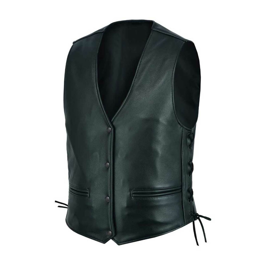 Top Quality Fashionable Outdoor Wear Motorcycle Leather Vest / New Style Lightweight Custom Best Sale Men Leather Vest