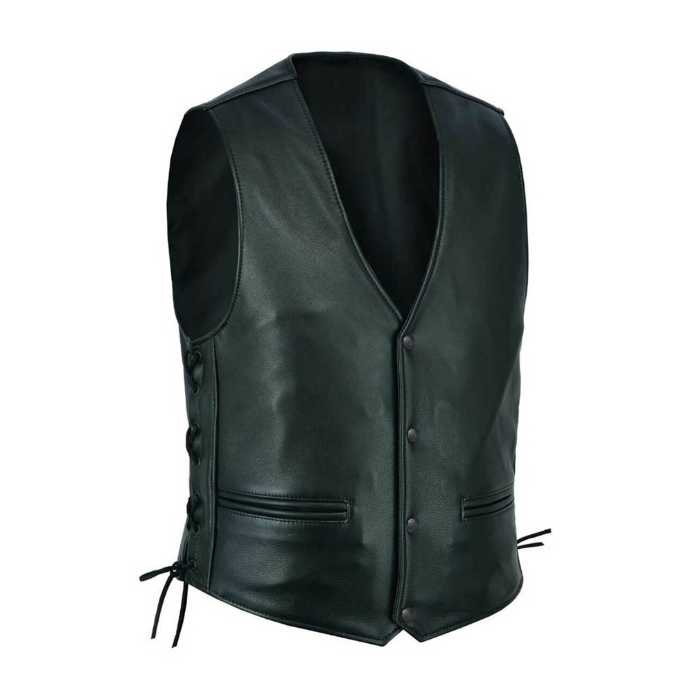 Top Quality Fashionable Outdoor Wear Motorcycle Leather Vest / New Style Lightweight Custom Best Sale Men Leather Vest