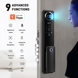 tuya wifi app video talk function face ID door lock 3D face recognition smart lock app controlled camera face combine smart lock