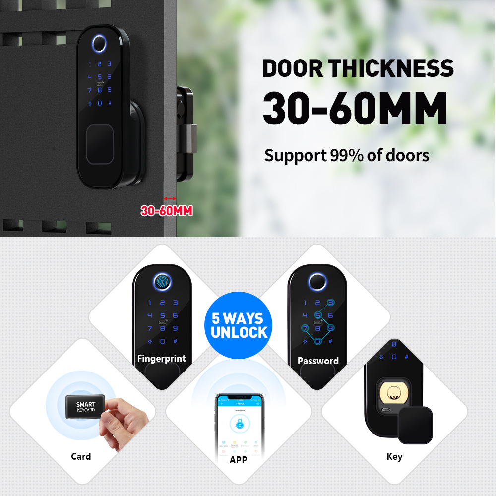 smartphone enabled door lock electronic door locks with app digital fingerprint password card remote keyless entry