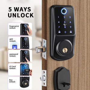 BLUET. TTlock APP Smart Keyless door lock Silver Black Card Password Digital Electric Deadbolt Lock