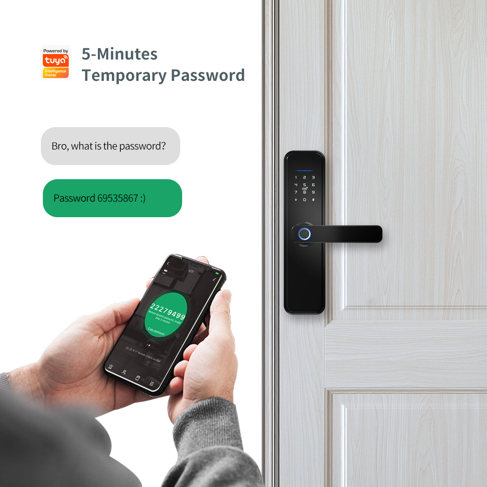 Anti theft Smart Lock Biometric Fingerprint TUYA Control Keyless Electronic WIFI Smart Lock for Home