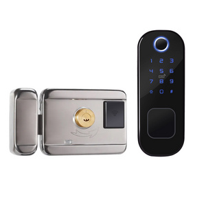 Wifi Smart Door Lock Outdoor Dual Side Fingerprint TUYA Control Digital Smart Rim Deadbolt  Lock