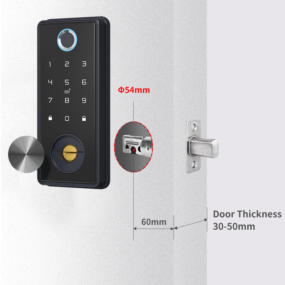 Fingerprint Door Lock Keyless Security BLE WIFI Ttlock APP Digital Fingerprint Keyless Deadbolt Smart Door Lock