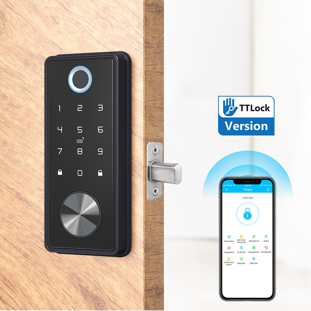 Fingerprint Door Lock Keyless Security BLE WIFI Ttlock APP Digital Fingerprint Keyless Deadbolt Smart Door Lock