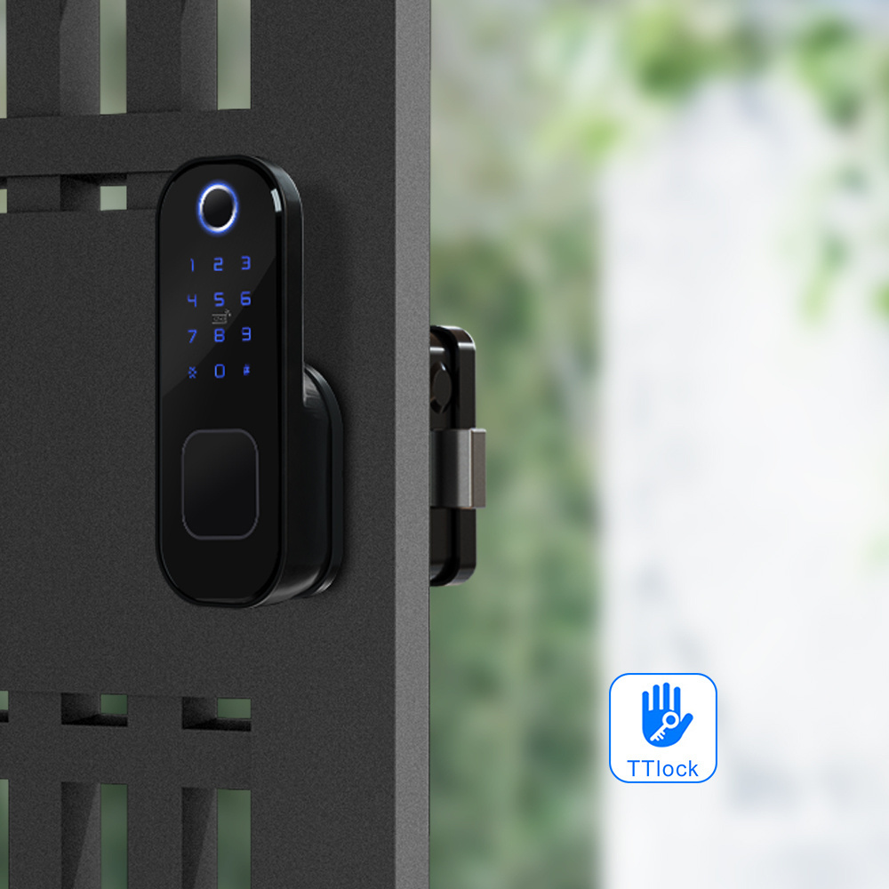 Waterproof Outdoor Gate Rim Double Sided Fingerprint Smart DOOR Lock with Ttlock app