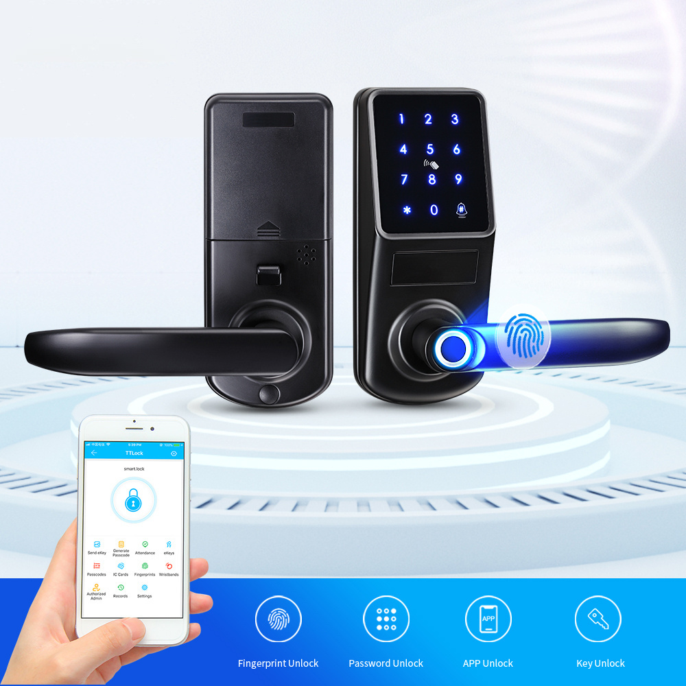 Smart Ttlock Deadbolt Lock Fingerprint Password Digital Door Lock Airbnb Office Deadbolt Smart Lock