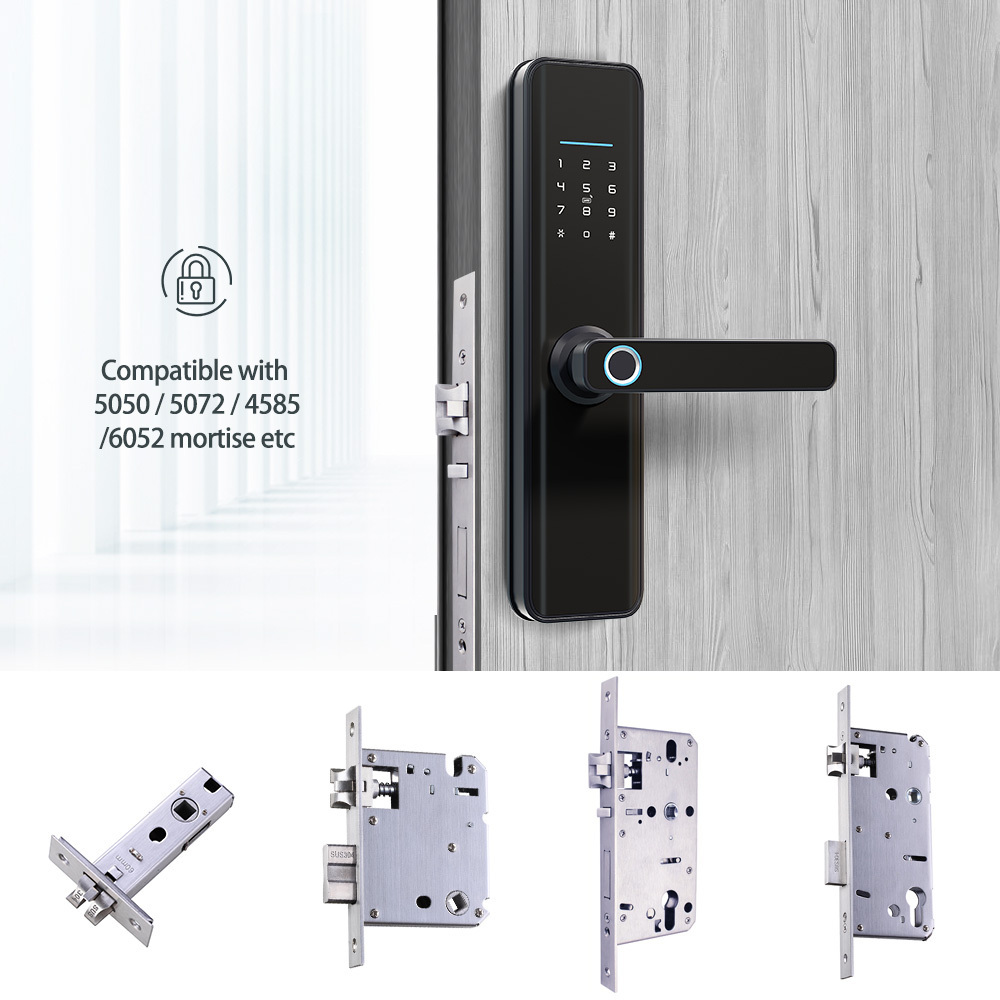 Front Door Fingerprint Smart Lock Remote Safety TTlock Password Door Handle Lock