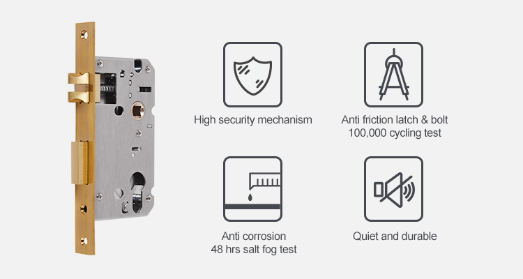 privacy 50 mm aluminum door lock mortise lock body stainless steel wooden iron aluminum door locks