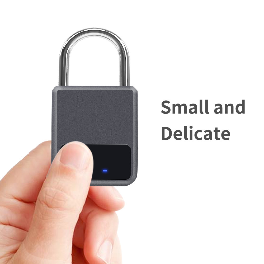 Smart Fingerprint Identification Padlock Lock 20 Groups Fingerprint Storage Electric Anti-thief Luggage Padlock Lock USB Charger