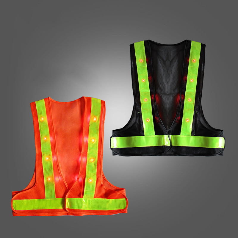 Night Version Traffic Work Security  Reflective Safety Vest With LED