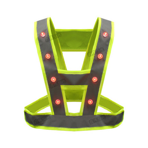 Night Version Traffic Work Security  Reflective Safety Vest With LED