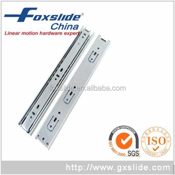 Foxslide High-end 3 fold 200mm-450mm Furniture Telescopic Sliding Metal Runner  Ball Bearing Drawer Runners Slides Rail