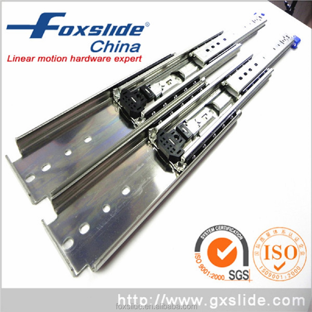 Foxslide 500lbs 227kg Heavy Load Telescopic Sliding Rail with Locks Extra long Full Extension Drawer Slide